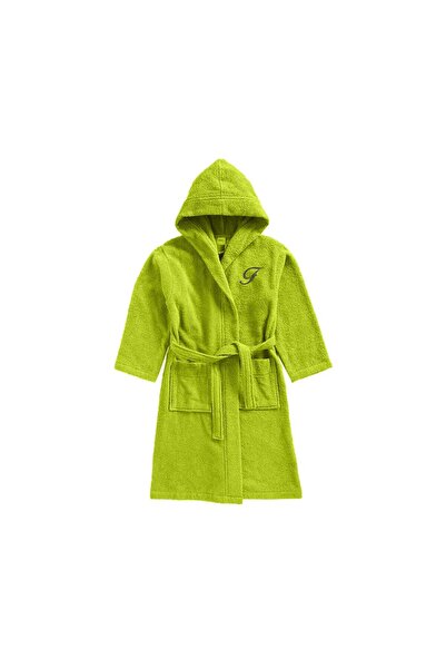 BYFT Daffodil Kids Hooded Bathrobe | Monogrammed Letter 'F' | Soft Cotton Com...