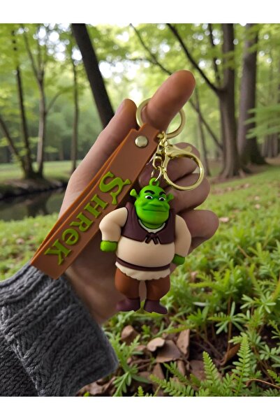 Lorvia 3D Büyük Boy Shrek Figürlü Anahtarlık – Çanta Aksesuarı Eğlenceli Hedi...