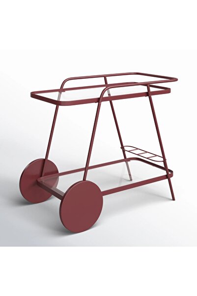 MERZANA Tekerlekli Metal Bar Servis Arabası – Cam Raflı, Modern & Şık İçecek ...