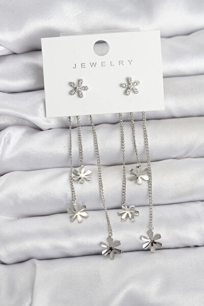 shopwave أقراط نسائية متدلية من النحاس الفضي طراز باباتيا