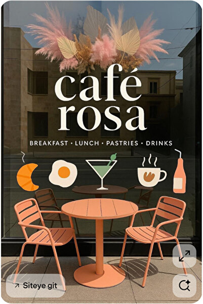 Onur Reklam Kafe Vitrin Cam Yazısı Sticker