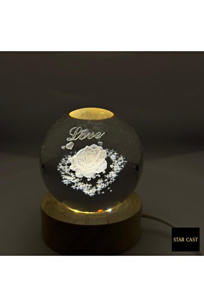 STAR CAST 3D Işıklı Cam Küre – LED Gece Lambası