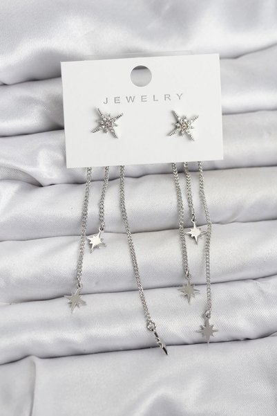 shopwave Polar Star Model Silver Rk Brass Dangle Women's Earrings