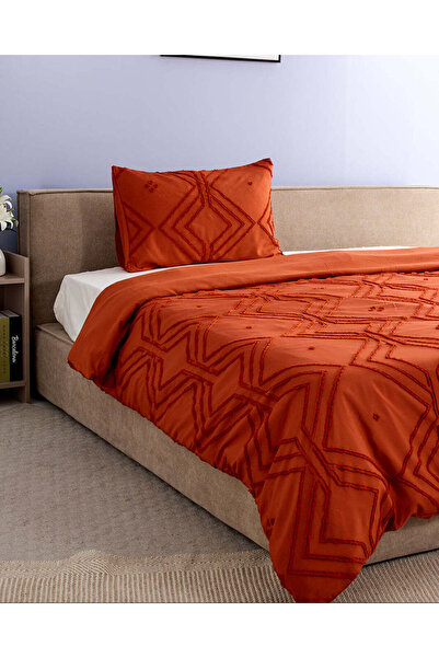 REDTAG Orange 2 Piece Gathered Duvet Cover Set (Single)