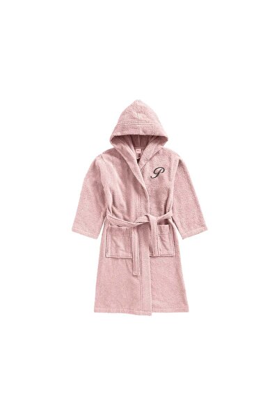 BYFT Daffodil Kids Hooded Bathrobe | Monogrammed Letter 'P' | Soft Cotton Com...