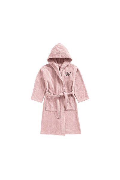 BYFT Daffodil Kids Hooded Bathrobe | Monogrammed Letter 'W' | Soft Cotton Com...