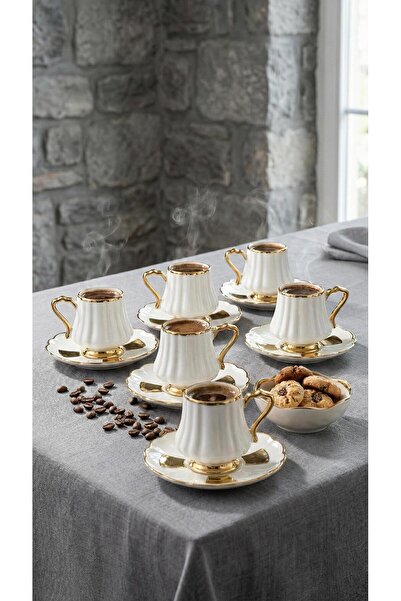 ÖZLİFE LUNA Serisi 12 Parça Kahve Fincan Takımı 9008