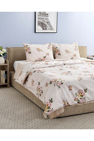 REDTAG طقم لحاف مطبوع بيج مكون من 4 قطع (مقاس مزدوج)