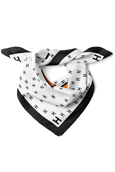 nehir eşarp "H" Monogram Desen Fular Bandana 50x50 Cm
