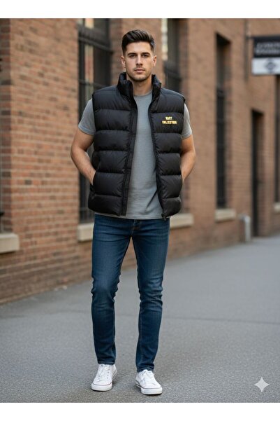 CAST COLLECTİON Vestă gonflabilă pentru bărbați, aurie, cu imprimeu