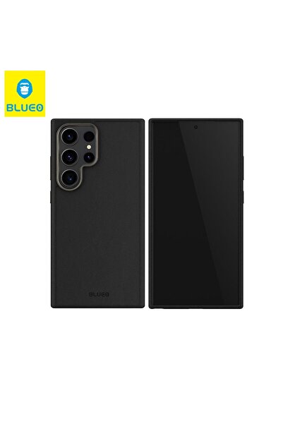 BLUEO Samsung S24 Ultra Synthetic Leather Phone Case Siyah Telefon Kılıfı