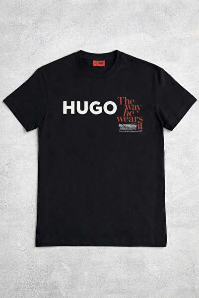 HUGO Men's black premium cotton t-shirt