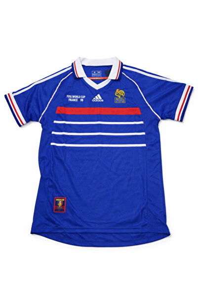 Nobrand تيشرت منتخب فرنسا الكلاسيكي الأزرق 1998