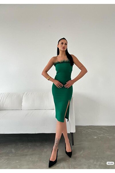 Modafeminen Darell Otriş Detail Dress 582408 Green