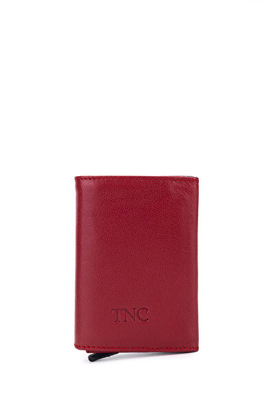 Tamer Tanca Ανδρική θήκη για κόκκινη κάρτα από γνήσιο δέρμα Claret