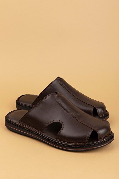 Gondol Papuci din piele naturală cu talpă moale, închisă în față, kml.103 maro