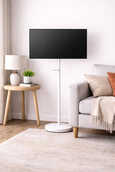 FORMVİA DEGAS Taşınabilir Tv Standı Siyah, Ayaklı TV Fuar Monitor Siyah Standı