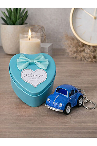 MS Garaj Mini Çek Bırak Diecast Tosbağa Vosvos Anahtarlık & Çanta Süsü | Kalp...