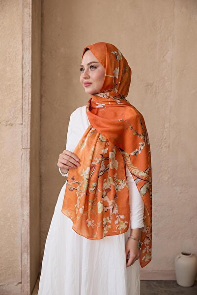 diorel Van Gogh İpek Vual Şal Oranj