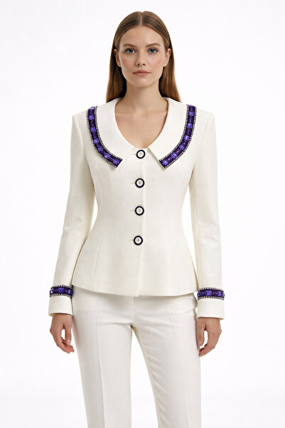 MİLLA Taş İşlemeli Yaka Detaylı Şık Blazer Ceket