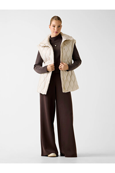 Guess Hilma Sleeveless Inflatable Women's Beige Vest V6Rn01Wl832-G9L9