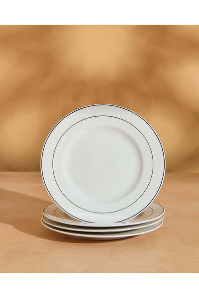 REDTAG White Side Plate with Gold Rim – 4 Piece Set