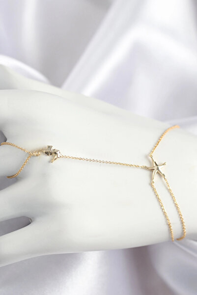 shopwave Brass Zircon Stone Sea Horse and Star Model Gold Color Shahmeran