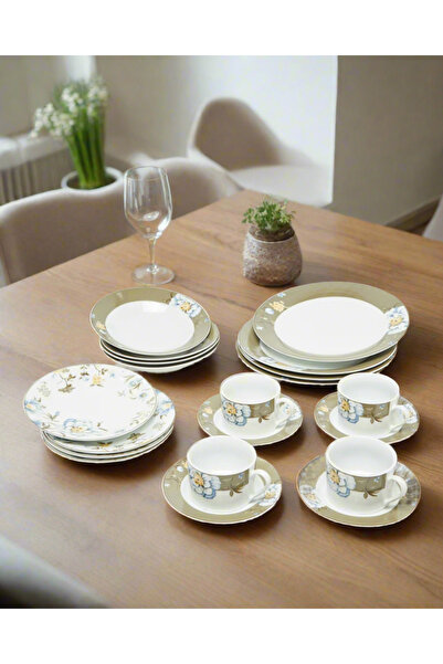 REDTAG White Geometric Dinner Set (20 Piece)