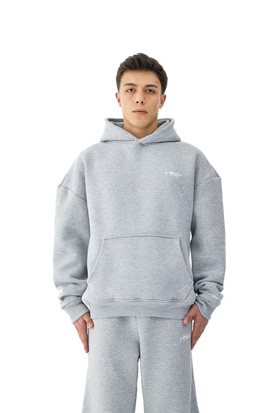 hitup Nakışlı Premium Oversize Kapişonlu Hoodie