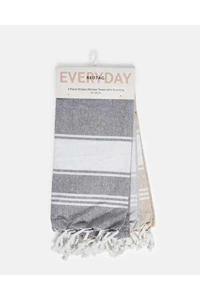 REDTAG Multicolor Kitchen Towel With Knotting Set (3 Piece)