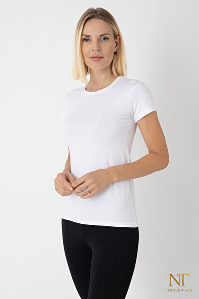 NT Underwear Women's Bamboo Half Sleeve Bodysuit – Natural and Lightweight