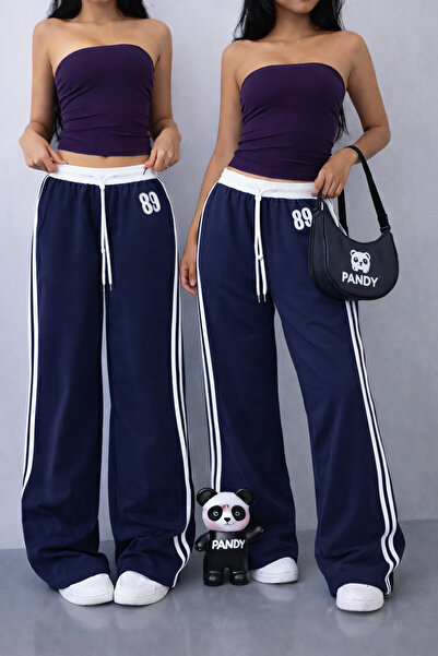 pandy Pachet de 2 89 Pantaloni de trening pentru femei, cu talie înaltă, cu d...