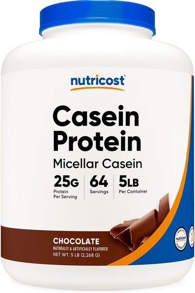 Nutricost Casein Protein Powder - Micellar Casein, Gluten Free, Non-GMO (5 Po...