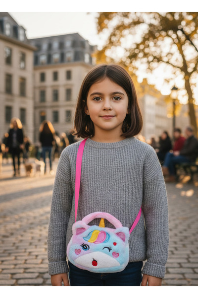 Mollycrush Girl's Plush Unicorn Bag |   Hanging Model