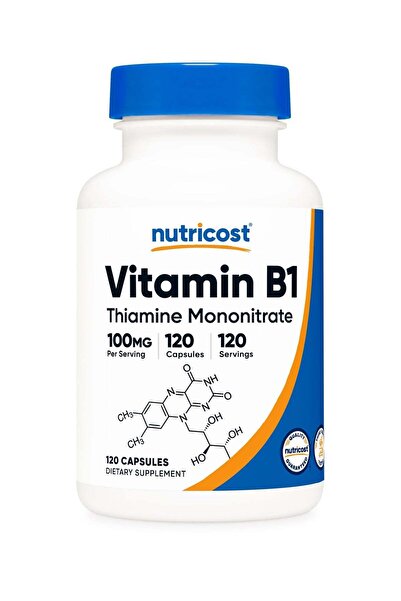 Nutricost فيتامين ب1 ثيامين أحادي النترات، 100 ملغ لكل جرعة، 120 كبسولة