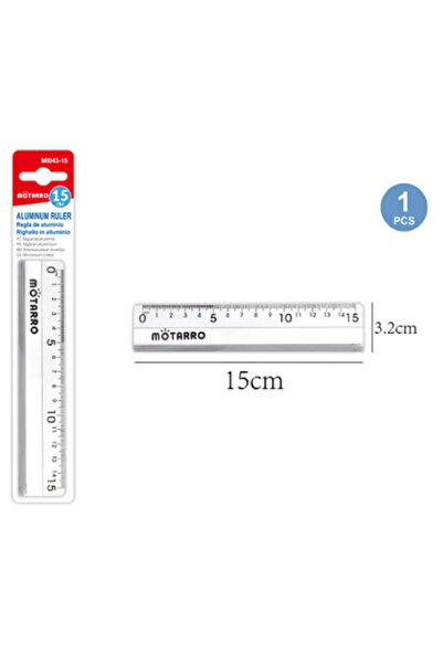 MOTARRO Aluminum Ruler MI043-15 Ruler for School Office & Craft Use–Durable S...