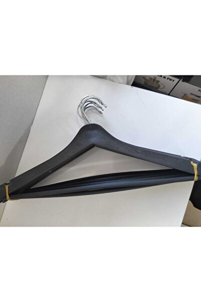 kurt41 10 Pieces Luxury Black Hangers Wood Look Plastic a Quality Clothes Hanger