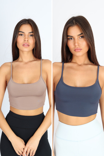 Softandbasic Women's 2-Pack Comfortlux Fit Strap Sports Bra Sports Bralet