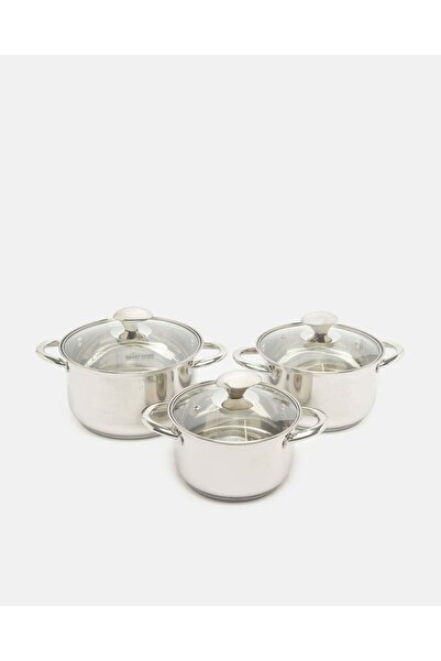 REDTAG طقم أواني طهي من الفولاذ المقاوم للصدأ الفضي (6 قطع)