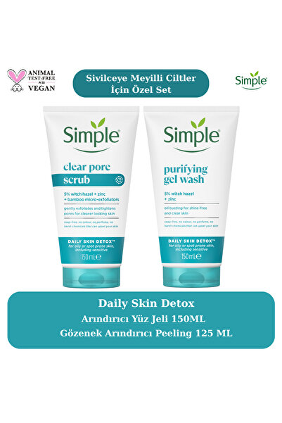 Simple Daily Skin Detox Sivilceye Meyilli Ciltler İçin Arındırıcı Yüz Jeli 15...