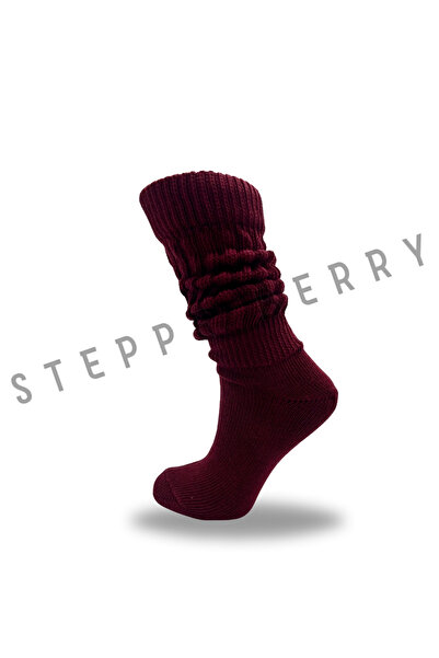 STEPPE BERRY New Season Thick Burgundy Leggings Socks