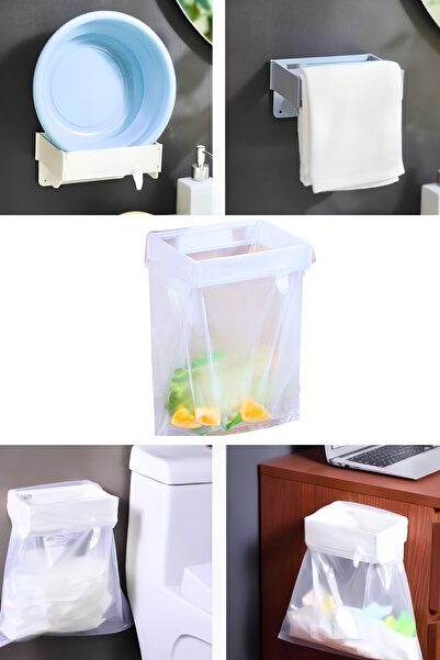 Vekorr Katlanabilir Tutucu Kendinden Yapışkanlı Çok Amaçlı Poşet Havlu Tutma ...