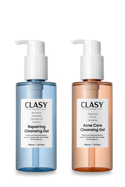 Clasy Care Onarıcı ve Akne Karşıtı Yüz Temizleme Jeli Bir Arada 200+200 ML