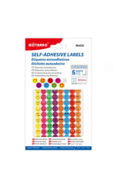 MOTARRO ملصقات لاصقة MU032 - ملصقات وجه مبتسم للأطفال، والمشاريع المدرسية وال...