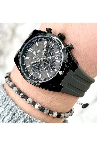 Naviforce New Model Silicone Cord Sports Men's Wrist Watch+Bracelet as Gift