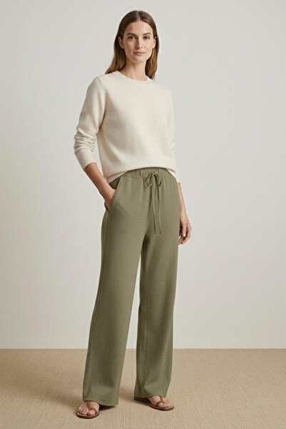 Loreen Жіночі широкі лляні штани -20736PNT - OLIVE