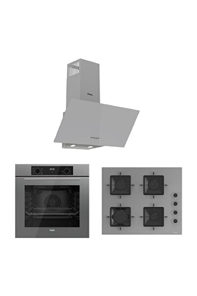 Ferre Flowart Serisi (QBL63CPR-SS208-D088) Ankastre Set