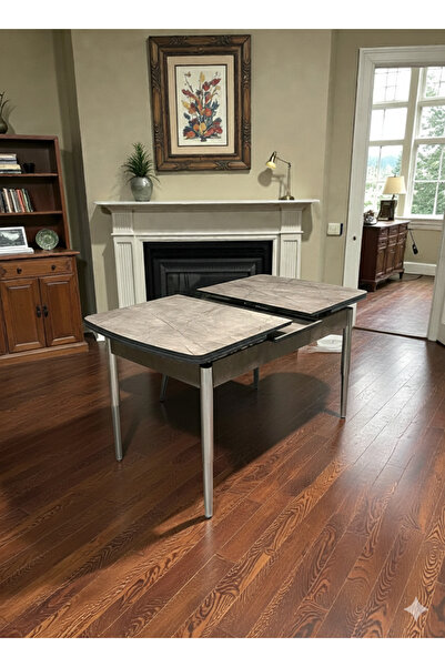 MSY HOME Traverten/Sonomo/Siyah Mermer Gold/Krom Ayaklı Mdf 80*130 Kelebek Aç...