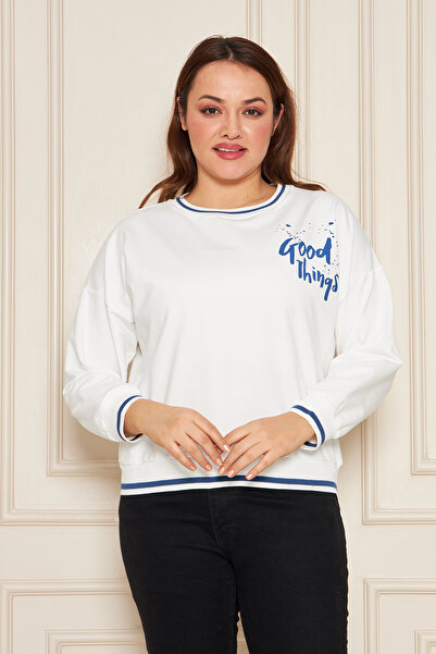 UNIQUE LADY Crew Neck Long Sleeve Printed Sweatshirt