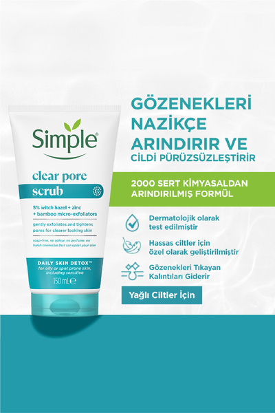 Simple Daily Skin Detox Sivilceye Meyilli Ciltler İçin Arındırıcı Yüz Jeli 150 ML & Peeling 125 ML